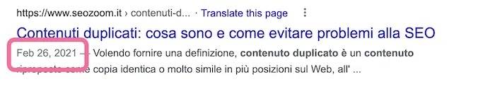 data aggiornata contenuto google caffeine