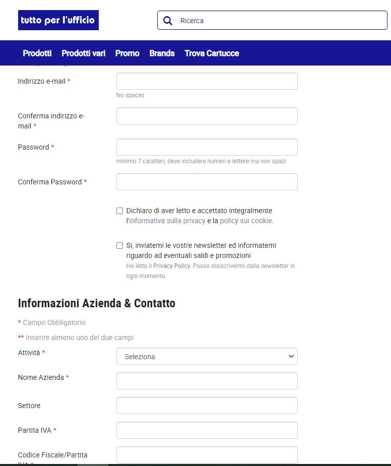Contact Form Tutto per l'ufficio