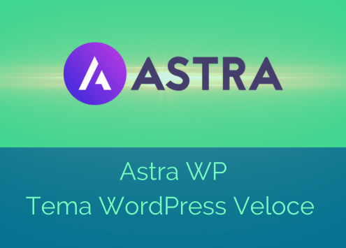 astra tema wordpress logo di Atra con esplosione su sfondo verde