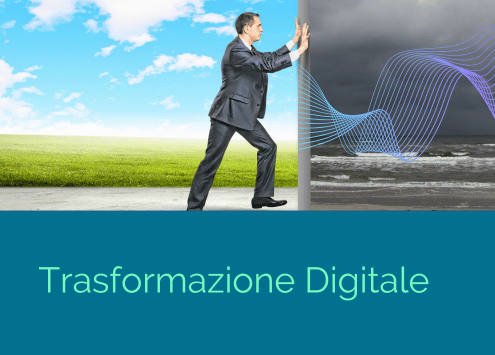 illustrazione della trasformazione digitale un uomo trascina via uno scenarioo naturale sostituito dallo sfondo windows