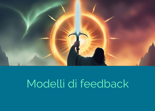 Illustrazione che descrive una spada come metafora del feedback come un arma importante nel mondo di un azienda