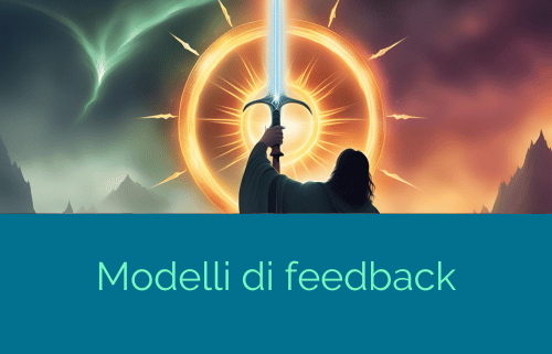Illustrazione che descrive una spada come metafora del feedback come un arma importante nel mondo di un azienda